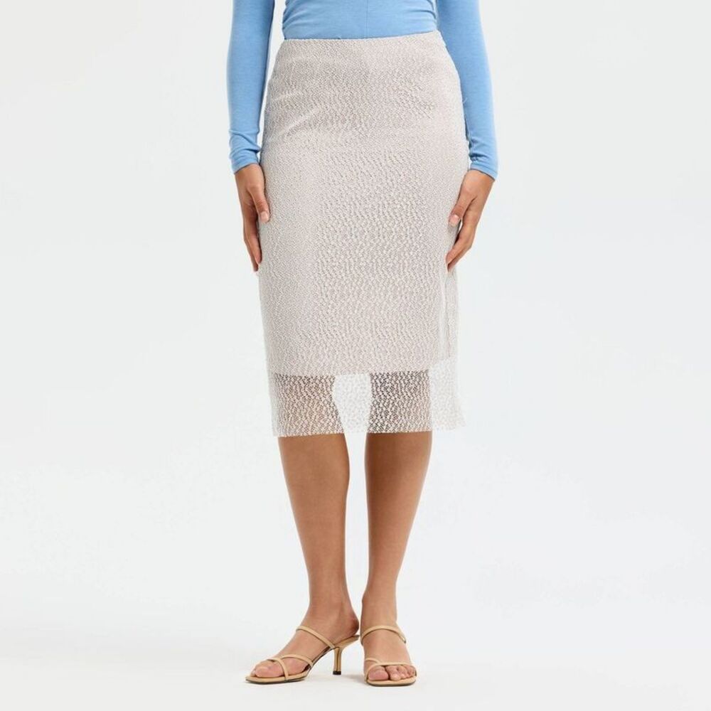 Women's Lace Midi Skirt - A New Day White S